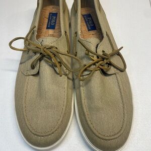 Polo by Ralph Lauren Men's Khaki Canvas Boat Shoes